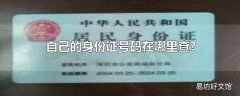 自己的身份证号码在哪里查?
