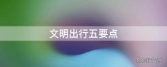 文明出行五要点