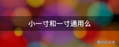 小一寸和一寸通用么