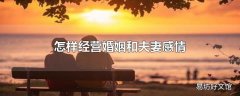 怎样经营婚姻和夫妻感情