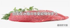 肉类在冰箱冷冻室能保存多久