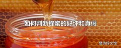 如何判断蜂蜜的好坏和真假