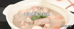 羊肉煮多久能熟