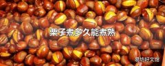 栗子煮多久能煮熟