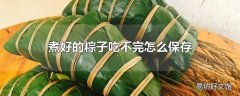 煮好的粽子吃不完怎么保存