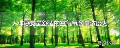 人体感觉最舒适的空气氧含量浓度为