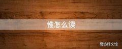 惟怎么读
