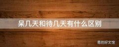 呆几天和待几天有什么区别
