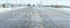 下雪为什么要撒盐,有什么作用