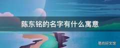 陈东铭的名字有什么寓意