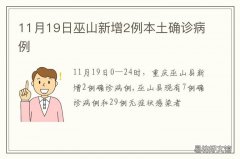 11月19日巫山新增2例本土确诊病例 巫山最新防疫政策