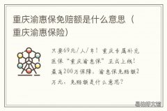 重庆渝惠保免赔额是什么意思 重庆渝惠保免赔额2万是什么意思