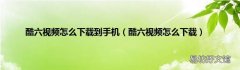 酷六视频怎么下载 酷六视频怎么下载到手机